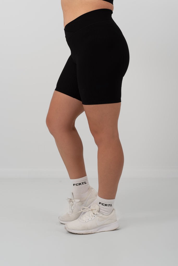 Ribbed Bike Shorts Black