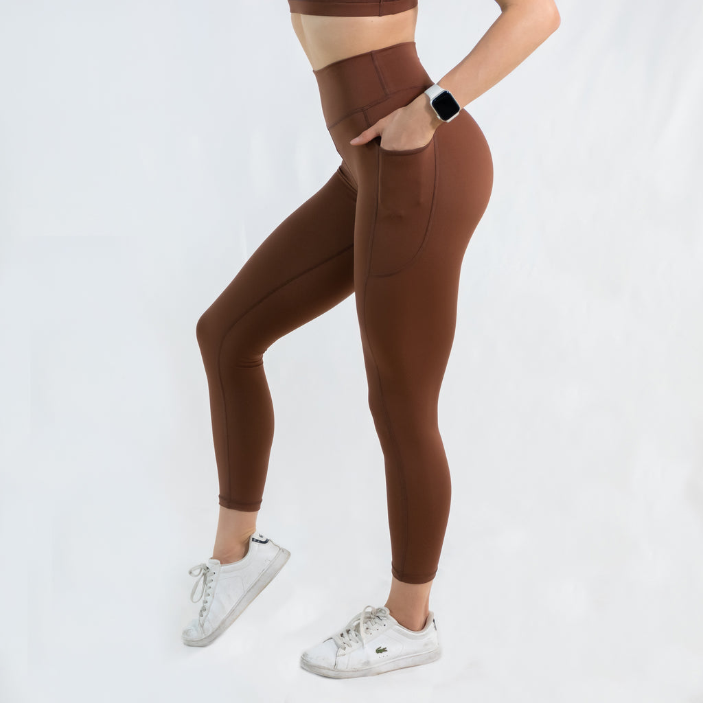 Scrunch Bum Full Length Pocket Tights Chocolate