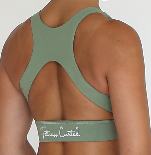 Crossover Sports Bra Olive